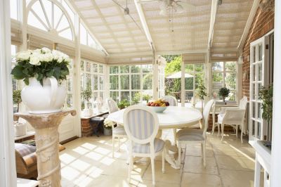 Elegant Sunroom with Decorative Framing